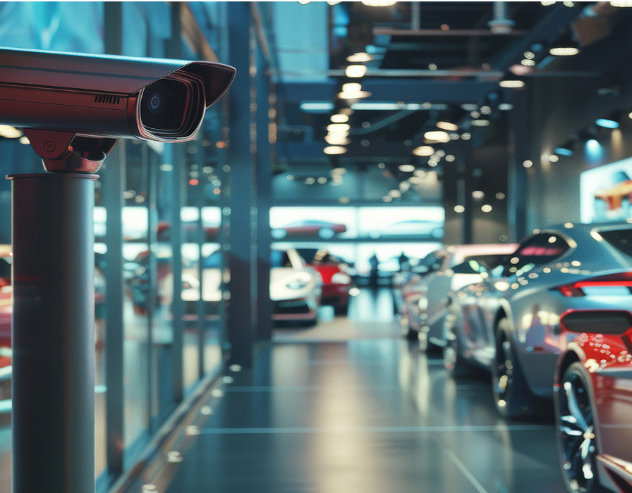 Live remote video monitoring system for dealerships, using AI to detect and deter theft and vandalism.