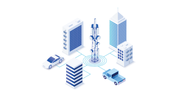 Les réseaux sans fil fournissent la connectivité requise pour un large éventail de cas d'utilisation de l'IdO, notamment les véhicules autonomes, qui peuvent nécessiter un réseau sans fil privé pour un contrôle et une sécurité accrus. image text